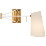 Keil Swing Arm Wall Light Hand-Rubbed Antique Brass and White | shipping 10/30/2025