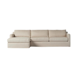 Hampton Evere Creme 2-Piece Left Chaise Slipcover Sectional | ready to ship!