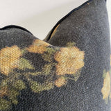 Wabi Sabi French Linen Roses Accent Pillow – Ocre 20x20