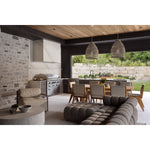 Featuring Roma Outdoor Sectional Alessi Fawn by Four Hands at Amethyst Home. A modern take on mid-century Italian design, soft volume and exaggerated proportions fuse for a sculpted look and playful feel. Atop a plinth-style teak base, outdoor-friendly ottoman features dramatic tufting for a padded sit or a tray for use as a table, indoors and out. Ottoman . Amethyst Home provides interior design, new home construction design consulting, vintage area rugs, and lighting in the Calabasas metro area.