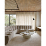 Featuring N701 Ecru 90° Round Corner Modular Sofa Piece by Ethnicraft at Amethyst Home. The N701 sofa is an inviting design that oozes comfort and relaxation. By combining the different modules and sizes, you have unlimited possibilities when it comes to creating your own unique setting.Weight : 54 lbs Dimensions: 47.5" W x 47.5" L x 30" H.  Amethyst Home provides interior design, new home construction design consulting, vintage area rugs, and lighting in the Los Angeles metro area.