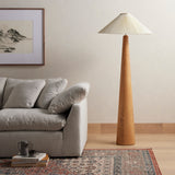 Featuring Nora Light Oak Floor Lamp by Four Hands at Amethyst Home. Modern minimal meets traditional. A tapered wood floor lamp base is topped with a design-forward pleated shade.Overall Dimensions: 28"W x 28"L x 66"HColors: Light Oak, Antique Brass, Cream LinenMaterials: Solid Oak, Steel Plating, 100% Flax/LinenWeight: 46.3 lbBulb(s) Included: YesBulb Ty. Amethyst Home provides interior design, new home construction design consulting, vintage area rugs, and lighting in the Kansas City metro area.