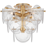 Featuring Loire Medium Tiered Flush Mount by Visual Comfort at Amethyst Home. The Loire by AERIN evokes mid-century Italian elegance while adding modern updates in design and finishes. The fluid and dynamic silhouettes cascade and inspire through the distinctive glow of light softly filtered through hand-blown white strié glass discs. Larger pieces can.  Amethyst Home provides interior design, new home construction design consulting, vintage area rugs, and lighting in the Laguna Beach metro area.