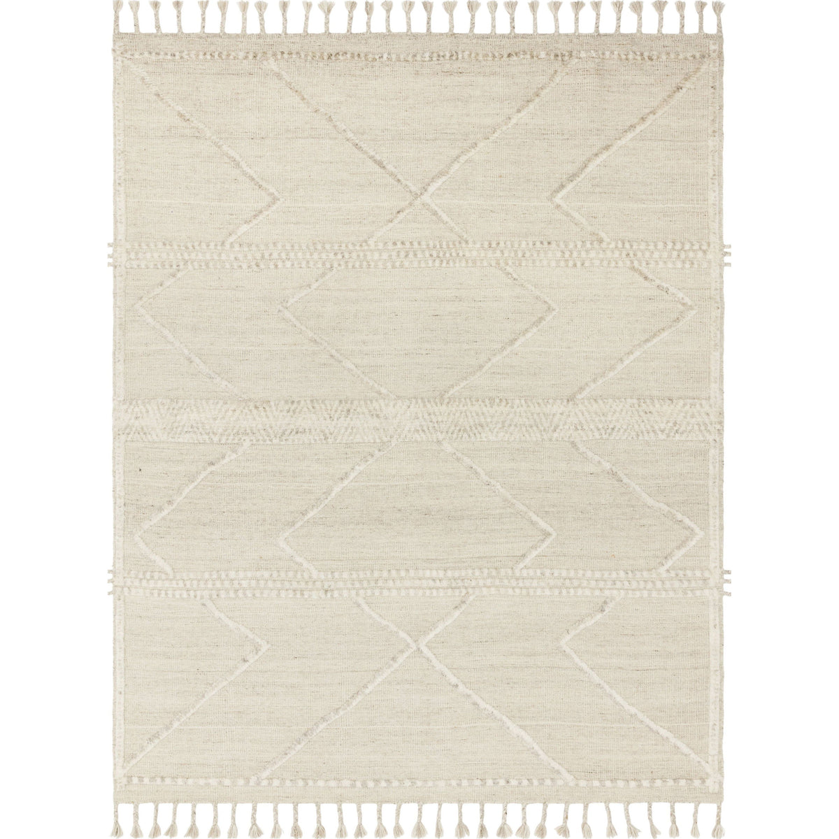 Tapis noué à la main Iman beige/ivoire