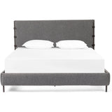 Featuring Anderson Knoll Charcoal Bed by Four Hands at Amethyst Home. Bring texture into play. Upholstered in a performance fabric in a grey boucle for Knoll Charcoal, with decorative leather straps adding a material-driven touch with contrast. Standard box spring required.
Sizes:
King : 81.50"W x 85"L x 55"HInterior dimensions for a  king mattress: 76.75" x 80.75" x 2"
Queen : 65.75"W x 85. Amethyst Home provides interior design services, furniture, rugs, and lighting in the Charlotte metro area.