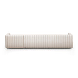 Featuring Augustine Dover Crescent 2-Piece Sectional by Four Hands at Amethyst Home. A dramatically channeled sofa with white linen-blend upholstery offers a crisp, clean look and sumptuous sit. Two-piece sectional with right arm-facing chaise, sized for larger spaces.Left ChaiseOverall Dimensions: 126.00"w x 64.00"d x 26.50"hWeight: 189.59 lbsRight ChaiseOverall Dimensions: 126.0. Amethyst Home provides interior design, new construction, custom furniture, and area rugs in the Park City metro area