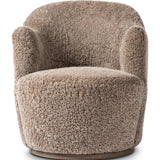 Aurora Taupe Shearling Swivel Chair  Four Hands