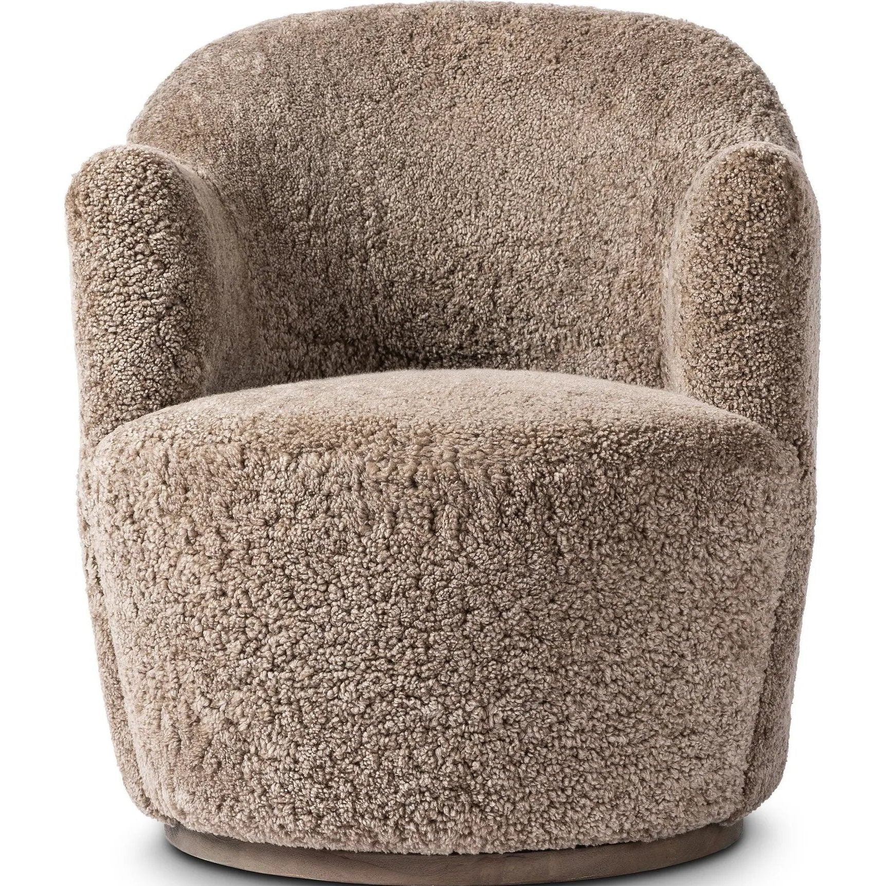 Aurora Taupe Shearling Swivel Chair  Four Hands