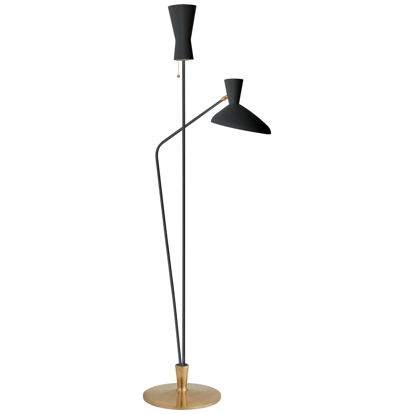 Featuring Austen Large Dual Function Matte Black Floor Lamp by Visual Comfort at Amethyst Home. The mid-century modern Austen by AERIN elegantly blends different geometric shapes into streamlined, versatile pieces meant to illuminate various interiors, adjustable for an entire room or focused on a tabletop or desk.
Overall Dimensions: 14" L x 14" W x 70.25" H
Weight: 24 lbs.. Amethyst Home provides interior design, new construction, custom furniture, and area rugs in the Portland metro area
