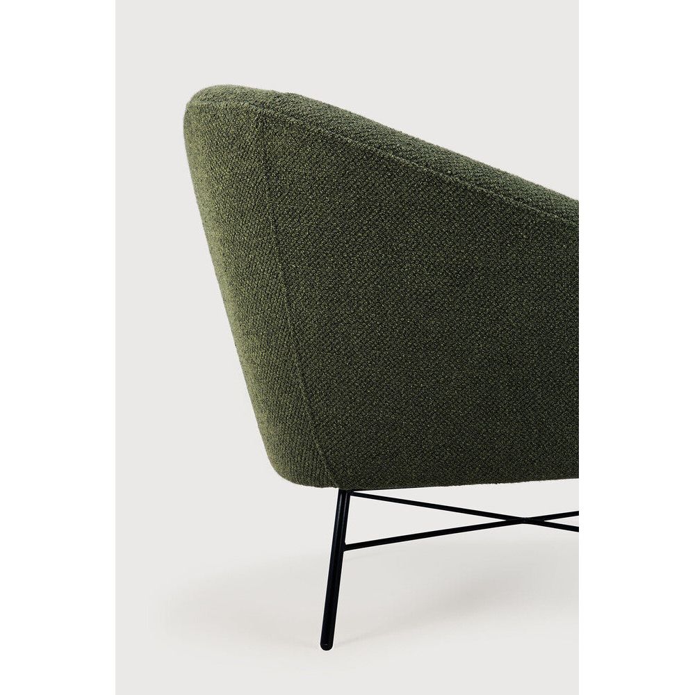 Featuring Barrow Pine Green Lounge Chair by Ethnicraft at Amethyst Home. Seeking its inspiration from the 50s, the Barrow lounge chair has an irresistible vintage vibe. The lightness of the metal foot base teamed with premium upholstery are a timeless addition to any space. Let yourself melt into the warm embrace of this incredibly comfortable chair.Weight : 42 lb Dimensions: 31.. Amethyst Home provides interior design, new construction, custom furniture, and area rugs in the Washington metro area