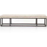 Featuring Beaumont Bench - Plushtone Linen by Four Hands at Amethyst Home. The Beaumont Plushtone Linen Bench has streamlined shaping and is textural to the touch. Gunmetal-finished iron framing stands slim and structured to support a well-tailored top of plush, linen-like upholstery. Open, adaptable styling allows for versatile placement options.
Overal.  Amethyst Home provides interior design, new home construction design consulting, vintage area rugs, and lighting in the Kansas City metro area.