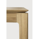 Featuring Bok Oak Rectangular Extendable Dining Table by Ethnicraft at Amethyst Home. Reminiscent of a goat's curved horns, the Bok collection combines sculptural elegance and contemporary crafting into a graceful and airy form. The signature Bok table made extendable to bring even more people together. Its airy shape yet rock-solid construction makes this solid oak extendable dining. Amethyst Home provides interior design, new construction, custom furniture, and area rugs in the Austin metro area