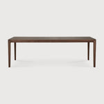 Featuring Bok Varnished Teak Brown Dining Table by Ethnicraft at Amethyst Home. Reminiscent of a goat's curved horns, the Bok collection combines sculptural elegance and contemporary crafting into a graceful and airy form. Just like its matching chair, the Bok dining table has become one of our signature designs. A timeless design to enjoy for years to come.Adjustable Feet : NoBr. Amethyst Home provides interior design, new construction, custom furniture, and area rugs in the Alpharetta metro area