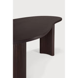 Featuring Boomerang Mahogany Dark Brown Desk by Ethnicraft at Amethyst Home. Inspired by shapes found in nature, the Boomerang collection features a playful, pebble top set on curved legs with a stacked, wood stick effect. The Boomerang desk is a statement piece for any workspace with its organic, eye-catching design unique for the office.Weight : 91 lbs Dimensions: 39.5" W x 79" L x . Amethyst Home provides interior design, new construction, custom furniture, and area rugs in the Miami metro area