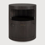 Featuring Boomerang Mahogany Dark Brown Drawer Unit by Ethnicraft at Amethyst Home. Inspired by shapes found in nature, the Boomerang collection features a playful, pebble top set on curved legs with a stacked, wood stick effect. Featuring hand-carved details and the practicality of wheels, the Boomerang drawer unit can serve many purposes, fitting perfectly under a desk for extra. Amethyst Home provides interior design, new construction, custom furniture, and area rugs in the Charlotte metro area