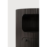 Featuring Boomerang Mahogany Dark Brown Drawer Unit by Ethnicraft at Amethyst Home. Inspired by shapes found in nature, the Boomerang collection features a playful, pebble top set on curved legs with a stacked, wood stick effect. Featuring hand-carved details and the practicality of wheels, the Boomerang drawer unit can serve many purposes, fitting perfectly under a desk for extra. Amethyst Home provides interior design, new construction, custom furniture, and area rugs in the Park City metro area