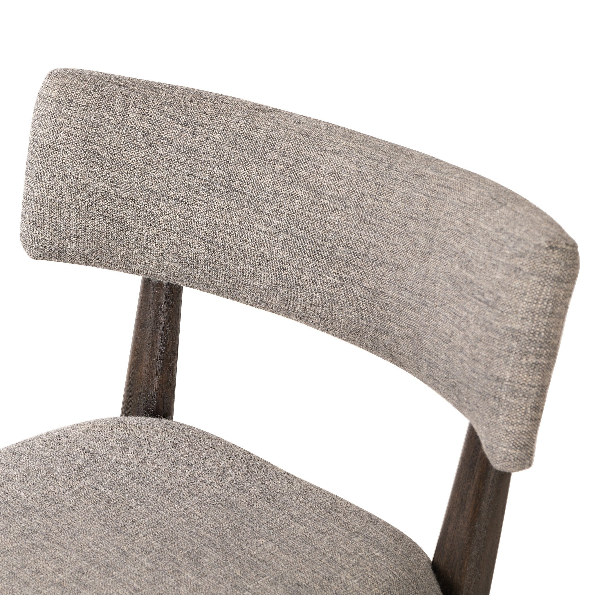 Featuring Cardell Alcala Nickel Dining Chair by Four Hands at Amethyst Home. Burnt parawood forms a curved barrel back for a shapely take on everyday dining, with textural fabric that moves between styles with ease.Overall Dimensions: 24.00"w x 22.50"d x 32.50"hWeight : 16.53 lbsMaterials : 70% Polyester, 20% Viscose (Rayon), 10% Flax/Linen, Solid Parawood, Poplar Plywood. Amethyst Home provides interior design, new construction, custom furniture, and area rugs in the Portland metro area