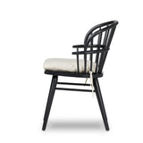 Featuring Connor Savile Flax Dining Chair by Four Hands at Amethyst Home. The classic Windsor, modernized. Seating of black-finished solid ash features a double-tiered back and finely sculpted frame.Overall Dimensions: 23.75"w x 24.50"d x 34.75"hWeight : 15.43 lbsMaterials : 92% Polyester, 8% Flax/Linen, Solid Ash. Amethyst Home provides interior design, new construction, custom furniture, and area rugs in the Omaha metro area