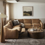 Featuring Crawford Palermo Drift Power Recliner 5-Piece Sectional Sofa by Four Hands at Amethyst Home. A fresh take on the classic recliner sectional. Customize your comfort level with the push of hidden buttons with pieces in our Power Motion collection. Made from caramel top-grain leather. Includes 9'5" power cord. There is a six-motor maximum per power outlet. Each motor co. Amethyst Home provides interior design, new construction, custom furniture, and area rugs in the Winter Garden metro area