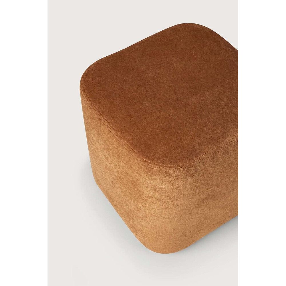 Featuring Cube Cinnamon Pouf by Ethnicraft at Amethyst Home. Elegant style comes with the Cube pouf. Comfortable and sturdy, the Cube is durably crafted using Italian textiles. Warm and timeless tones combine perfectly with other materials to bring a refined yet relaxed aesthetic in modern breakout spaces.Weight : 17 lbDimensions: 17.5 in W  x 17.5 in L x 17 in HAdjustable Fee. Amethyst Home provides interior design, new construction, custom furniture, and area rugs in the Winter Garden metro area