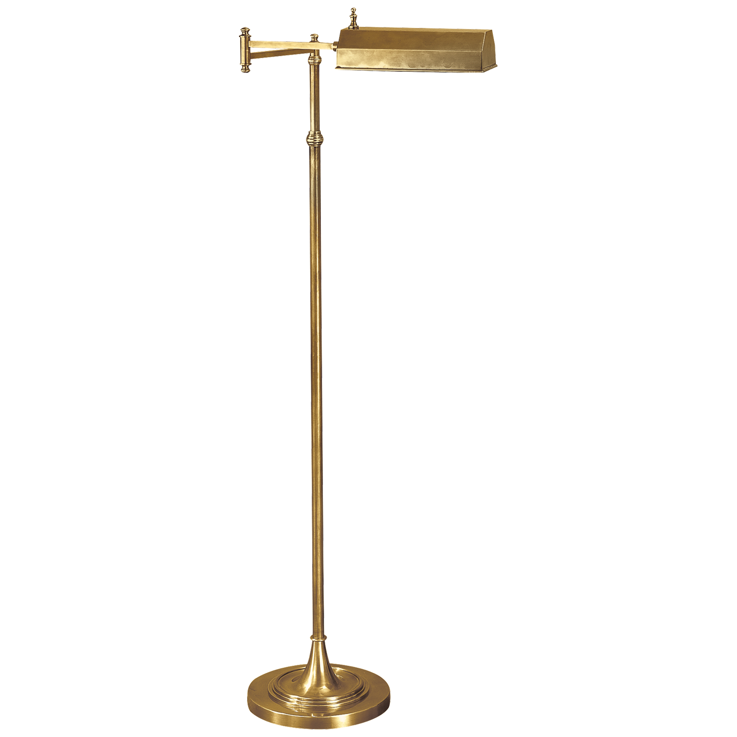 Featuring Dorchester Swing Arm Pharmacy Antique-Burnished Brass Floor Lamp by Visual Comfort at Amethyst Home. Illuminate your space with the Dorchester Swing Arm Pharmacy Antique-Burnished Brass Floor Lamp. Featuring a swing arm design, this lamp allows for targeted lighting, making it perfect for reading or working. The antique-burnished brass finish adds a touch of elegance to any. Amethyst Home provides interior design, new construction, custom furniture, and area rugs in the Austin metro area