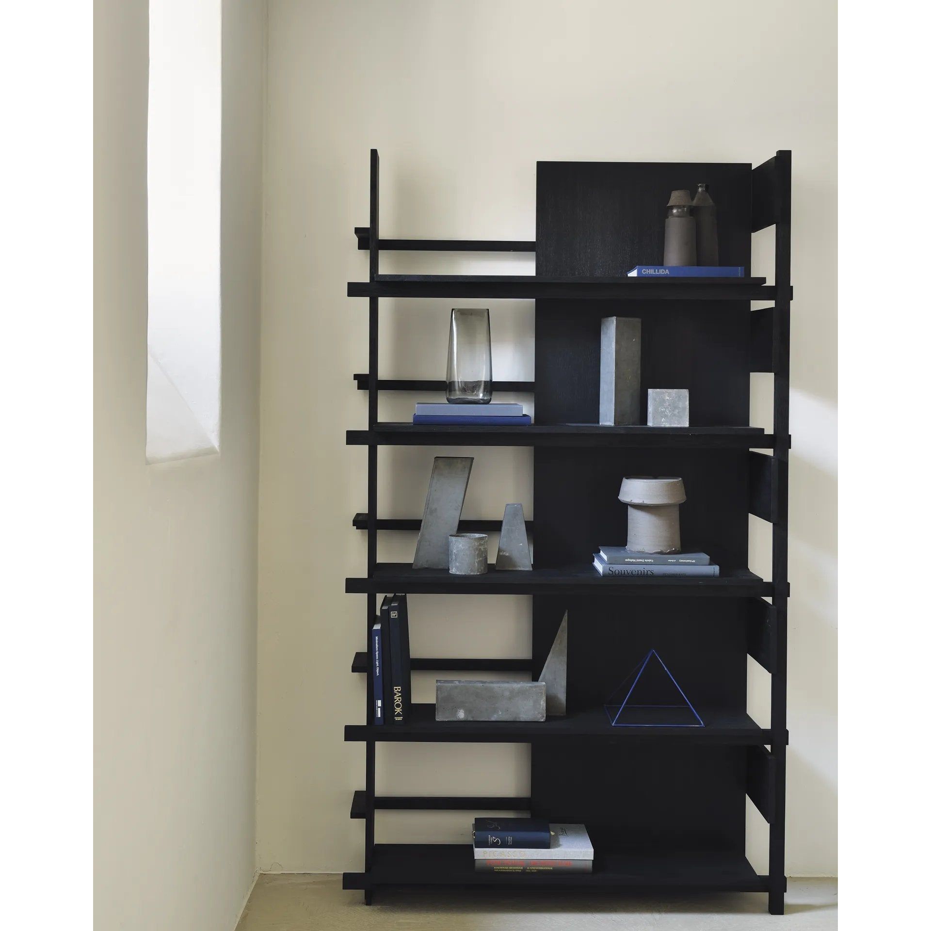 Featuring Abstract Rack by Ethnicraft at Amethyst Home. Inspired by the Dutch architectural movement de Stijl, the Abstract rack is not only centered around style, but also purpose. With its contemporary black finish discover new proportions and interest from every angle.
Dimensions: 14"d x 48.5"w x 83"h
Anti-tipping mechanism : YesBrushed : This finishing. Amethyst Home provides interior design, new home construction design consulting, vintage area rugs, and lighting in the Washington metro area.