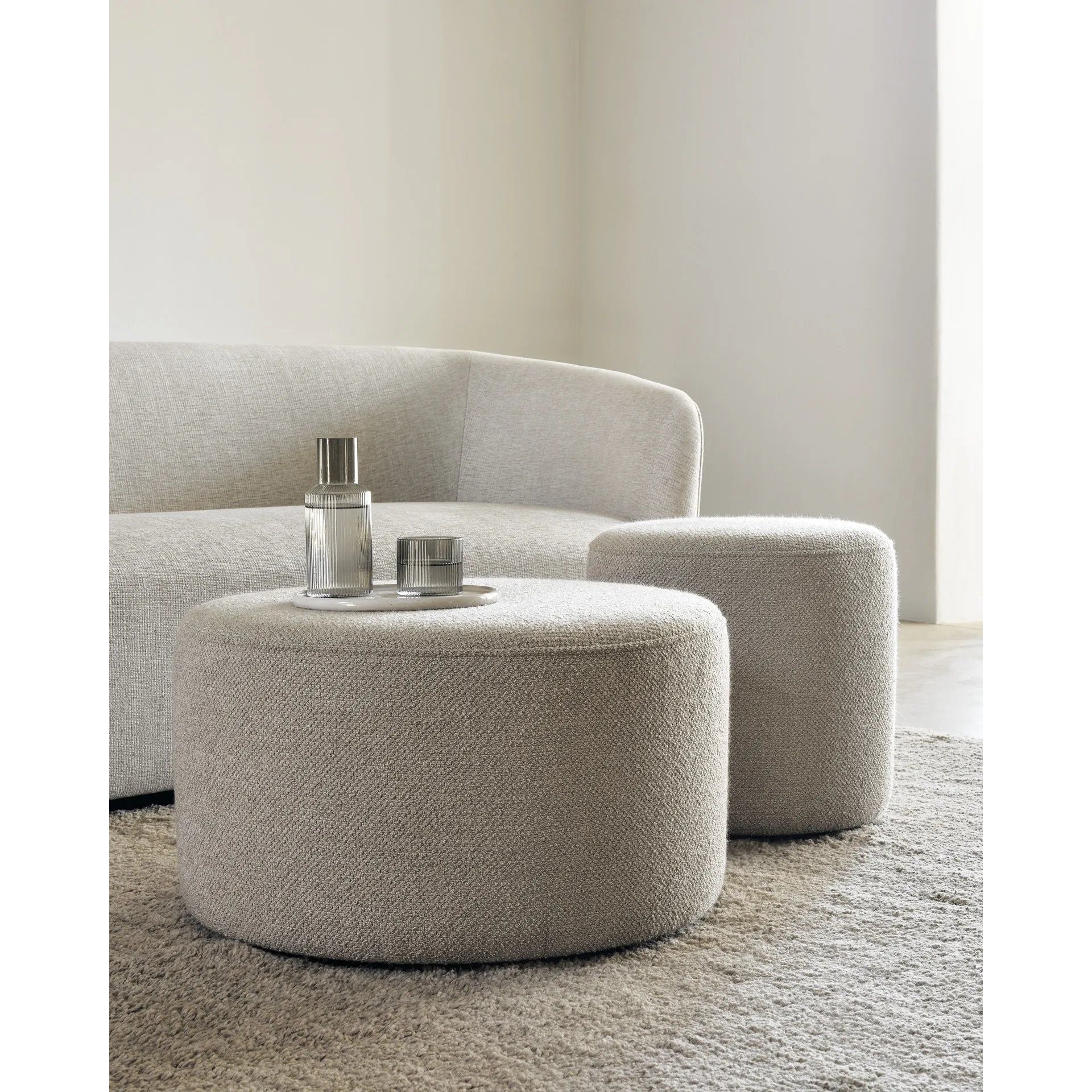 Featuring Barrow Pouf Off White by Ethnicraft at Amethyst Home. The Barrow Pouf is a cosy complement to any living space. Made with Italian fabrics in a range of hues, the Barrow pouf creates a relaxed atmosphere while doubling as additional seating for an indoor gathering. This easy-to-style item was designed by Jacques Deneef.
Dimensions: 24"d x 24"w x 1. Amethyst Home provides interior design, new home construction design consulting, vintage area rugs, and lighting in the Scottsdale metro area.