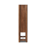 Featuring Ezri Cocoa Oak Cabinet by Four Hands at Amethyst Home. Made from solid oak and finished in a rich cocoa, tall cabinetry is carved with a unique grid-like pattern, for an organic look and textural touch. Interior shelving made from solid mango brings bonus storage to any room. Subtle variations in natural wood graining to be expected.Overall Dimensions: 45.00"w x 18.00"d. Amethyst Home provides interior design, new construction, custom furniture, and area rugs in the Des Moines metro area