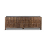 Featuring Ezri Cocoa Oak Sideboard by Four Hands at Amethyst Home. Grain and character variation within a solid oak finish give this sideboard organic visual interest. The carved design and floor-to-top cylinder legs give a primitive look that balances the movement of the wood pattern.Overall Dimensions: 98.00"w x 18.00"d x 34.00"hWeight : 245.38 lbsMaterials : Solid Oak. Amethyst Home provides interior design, new construction, custom furniture, and area rugs in the Los Angeles metro area