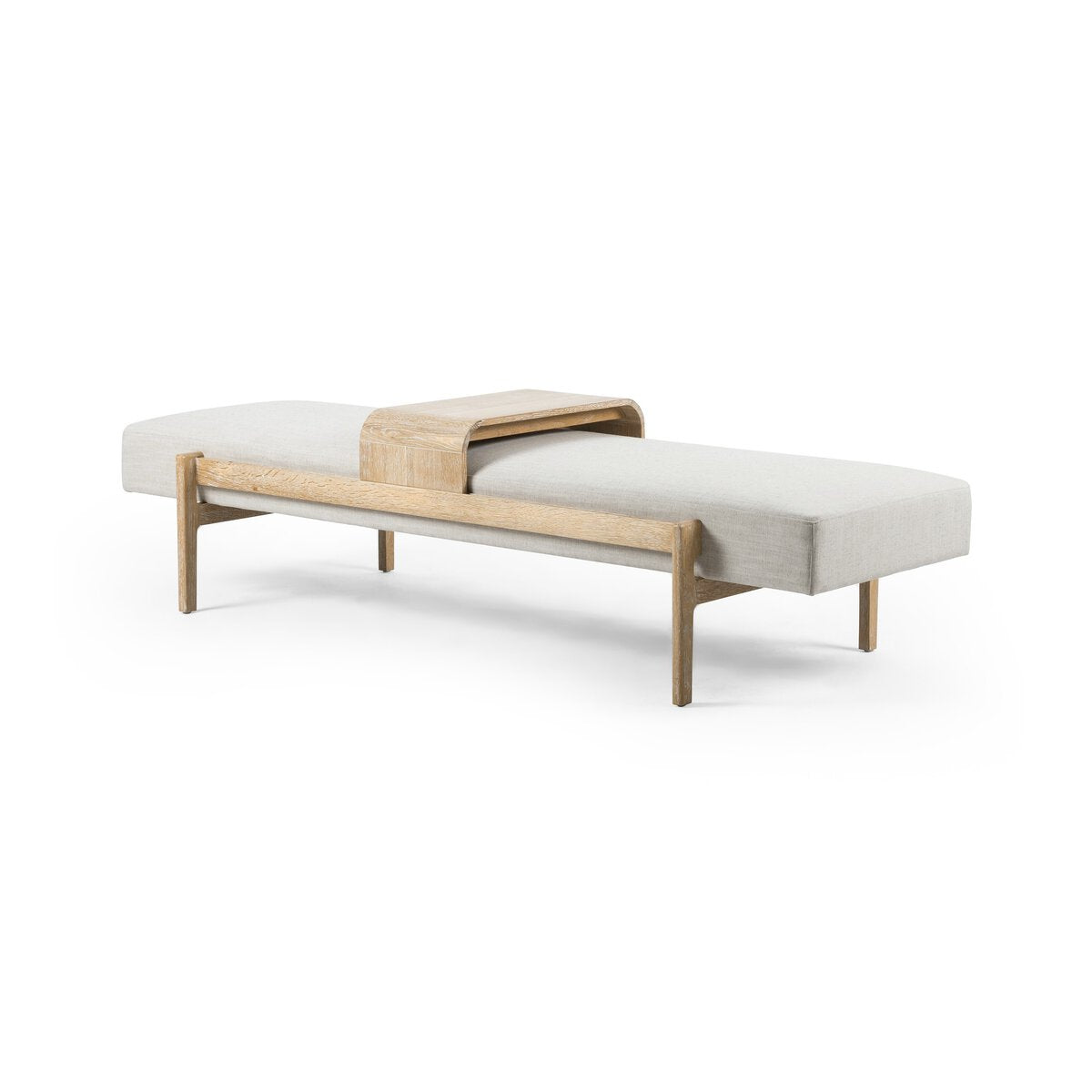 Featuring Fawkes Savoy Parchment Bench by Four Hands at Amethyst Home. A uniquely modern statement piece inspired by the functional mid-century-style telephone bench, neutral poly/linen-blend seating features a sliding tray of white-washed oak – the perfect place for a favorite book or cocktail. Great in the entryway or living room.Size: 78.75"w x 28"d x 20"hWeight : 59.72 lb. Amethyst Home provides interior design, new construction, custom furniture, and area rugs in the Salt Lake City metro area