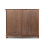 Taking after an antique from China, this inspired cabinet features overlapping double doors and rounded accents. Crafted from solid pine and veneers in a distressed finish for a rustic look Amethyst Home provides interior design, new home construction design consulting, vintage area rugs, and lighting in the Austin metro area.