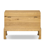 Inspired by classic Chinese antiques, this heritage-style trunk blends timeless design with modern functionality. Crafted from oak with a light, toasted finish, bronzed latch-and-key hardware adds a playful design detail Amethyst Home provides interior design, new home construction design consulting, vintage area rugs, and lighting in the Tampa metro area.