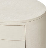 Featuring Amelia Ivory Painted Linen Oval Nightstand by Four Hands at Amethyst Home. Uniquely made from ivory-painted linen, a beautifully curved nightstand shapes four drawers for generous bedside storage.Overall Dimensions: 26.00"w x 20.00"d x 24.00"hWeight : 87.08 lbsMaterials: Painted Linen, Engineered Hardwood. Amethyst Home provides interior design, new home construction design consulting, vintage area rugs, and lighting in the Laguna Beach metro area.