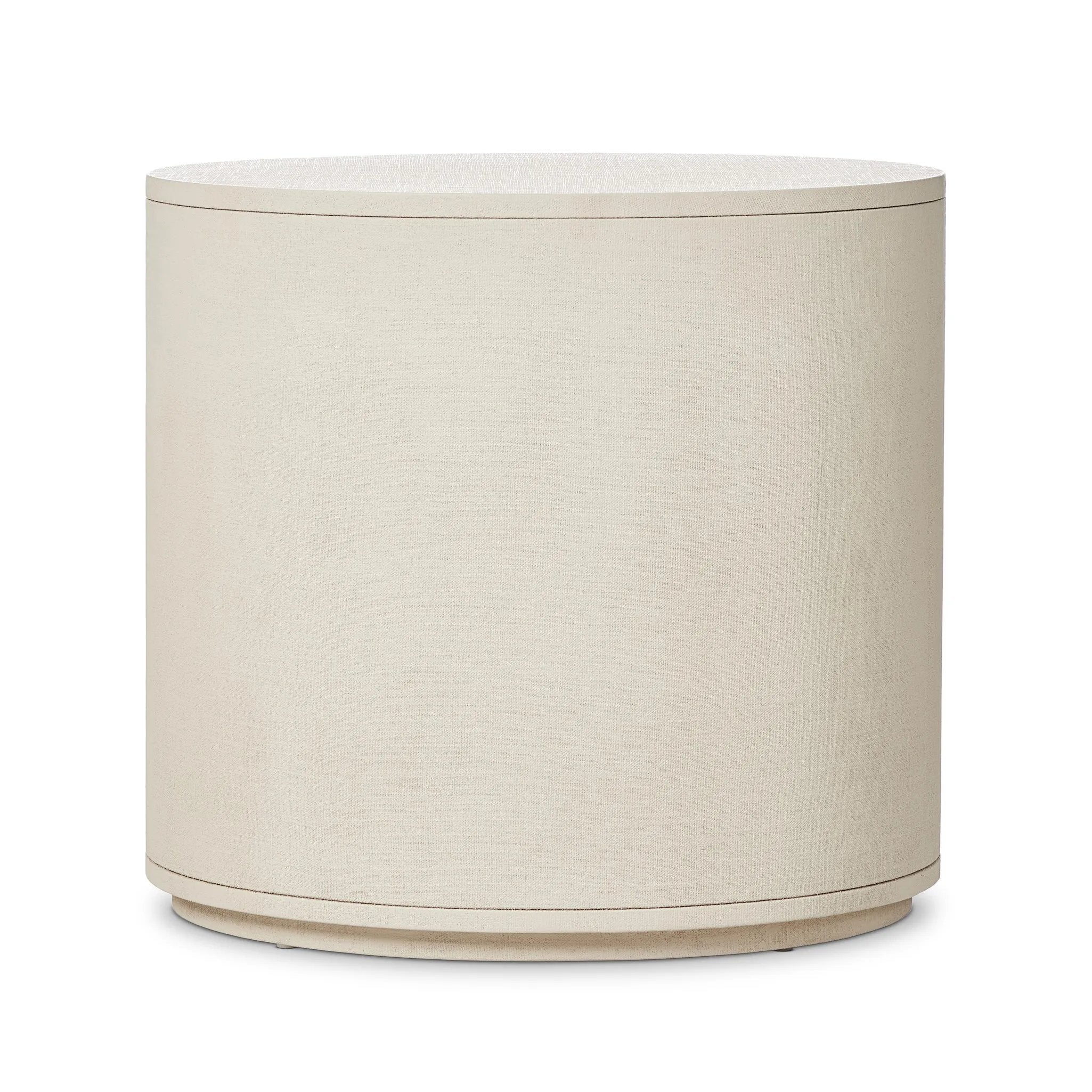 Featuring Amelia Ivory Painted Linen Oval Nightstand by Four Hands at Amethyst Home. Uniquely made from ivory-painted linen, a beautifully curved nightstand shapes four drawers for generous bedside storage.Overall Dimensions: 26.00"w x 20.00"d x 24.00"hWeight : 87.08 lbsMaterials: Painted Linen, Engineered Hardwood. Amethyst Home provides interior design, new home construction design consulting, vintage area rugs, and lighting in the Omaha metro area.