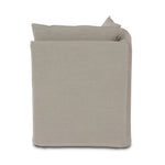 Featuring Andre Slipcovered Linen Dining Banquette Corner by Four Hands at Amethyst Home. This Andre Broadway Stone Slipcover Dining Corner Piece is the perfect solution for your dining needs. With its versatile design and comfortable sofa feature, it offers both style and functionality. Made with quality materials, it provides durability and long-lasting . Amethyst Home provides interior design, new home construction design consulting, vintage area rugs, and lighting in the Alpharetta metro area.