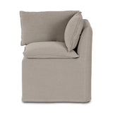 Featuring Andre Slipcovered Linen Dining Banquette Corner by Four Hands at Amethyst Home. This Andre Broadway Stone Slipcover Dining Corner Piece is the perfect solution for your dining needs. With its versatile design and comfortable sofa feature, it offers both style and functionality. Made with quality materials, it provides durability and long-lasting us. Amethyst Home provides interior design, new home construction design consulting, vintage area rugs, and lighting in the Portland metro area.