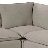 Featuring Andre Broadway Stone  Slipcover Dining Banquette by Four Hands at Amethyst Home. Expertly crafted with a sleek shape and supportive cushioning, the Andre Shape 131" - Broadway Stone sofa adds sophisticated style to any dining space. Available in L shape, this slipcover dining banquette provides maximum comfort and a modern aesthetic. 
Overall D. Amethyst Home provides interior design, new home construction design consulting, vintage area rugs, and lighting in the Laguna Beach metro area.