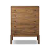 Featuring Arturo Natural Walnut Veneer Chest by Four Hands at Amethyst Home. Inspired by campaign-style furniture of the 1800s — packable pieces first designed for traveling military use — a simply shaped chest of natural walnut features a subtly inset top and rounded legs, finished with wooden hardware. This item has been modified to comply with the STURDY. Amethyst Home provides interior design, new home construction design consulting, vintage area rugs, and lighting in the Charlotte metro area.