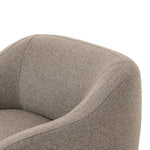 Featuring Audrey Weslie Feather Chair by Four Hands at Amethyst Home. This elevated arm chair features a clean top piece that partially overlaps its bottom counterpart and seamlessly blends the back cushion into the armrests in one fluid form. The seat's legs appear to extend from the seat and back, adding architectural interest. Upholstered in a recycled . Amethyst Home provides interior design, new home construction design consulting, vintage area rugs, and lighting in the Des Moines metro area.