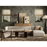 Featuring Augustine Dover Crescent 2-Piece Sectional by Four Hands at Amethyst Home. A dramatically channeled sofa with white linen-blend upholstery offers a crisp, clean look and sumptuous sit. Two-piece sectional with right arm-facing chaise, sized for larger spaces.Left ChaiseOverall Dimensions: 126.00"w x 64.00"d x 26.50"hWeight: 189.59 lbsRight Chais. Amethyst Home provides interior design, new home construction design consulting, vintage area rugs, and lighting in the Los Angeles metro area.