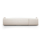 Featuring Augustine Dover Crescent 2-Piece Sectional by Four Hands at Amethyst Home. A dramatically channeled sofa with white linen-blend upholstery offers a crisp, clean look and sumptuous sit. Two-piece sectional with right arm-facing chaise, sized for larger spaces.Left ChaiseOverall Dimensions: 126.00"w x 64.00"d x 26.50"hWeight: 189.59 lbsRight Ch. Amethyst Home provides interior design, new home construction design consulting, vintage area rugs, and lighting in the Salt Lake City metro area.