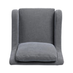 Heritage-inspired comfort. Sloping track arms are a study in playful forms, while the frame's fluid shape creates a simple, polished look. Tapered legs extend beyond a short skirt for a more relaxed style. Covered in 100% linen. A design collaboration by Amber Lewis and Four Hands. Amethyst Home provides interior design, new home construction design consulting, vintage area rugs, and lighting in the Charlotte metro area.