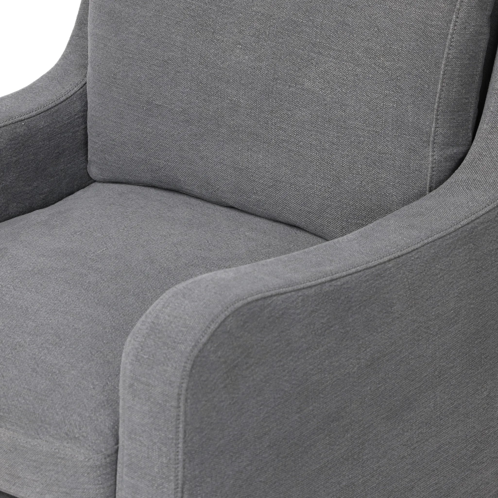 Heritage-inspired comfort. Sloping track arms are a study in playful forms, while the frame's fluid shape creates a simple, polished look. Tapered legs extend beyond a short skirt for a more relaxed style. Covered in 100% linen. A design collaboration by Amber Lewis and Four Hands. Amethyst Home provides interior design, new home construction design consulting, vintage area rugs, and lighting in the Salt Lake City metro area.
