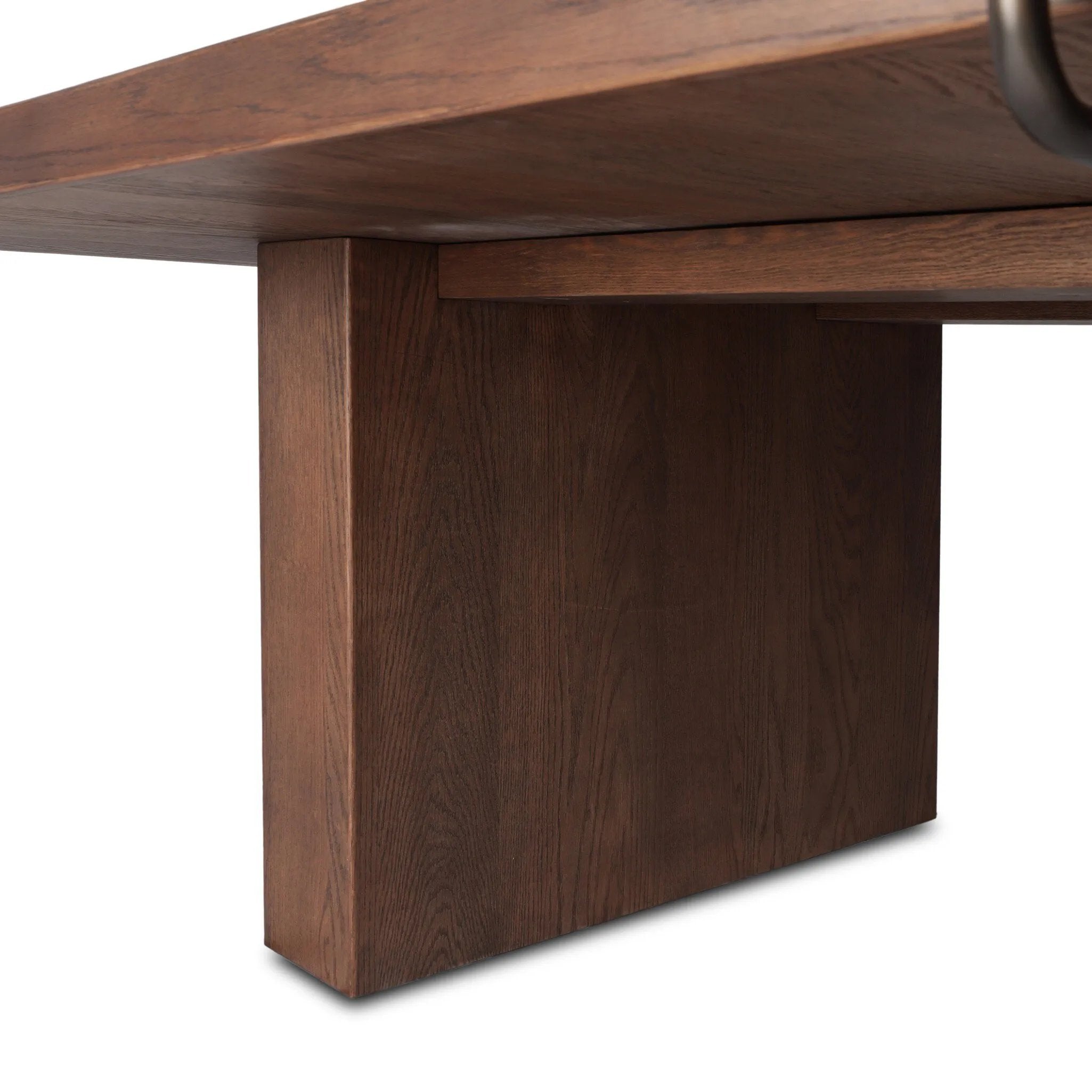 Fun meets flexibility. Two large slabs of warm grey marble, framed in rich oak, join together and sit atop the minimalist plinth bases of this dual-purpose ping pong table. The wooden "net" fastens to the table with custom gunmetal clamps, which can be easily removed for a dining table that seats 12 Amethyst Home provides interior design, new home construction design consulting, vintage area rugs, and lighting in the Alpharetta metro area.