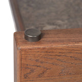 Fun meets flexibility. Two large slabs of warm grey marble, framed in rich oak, join together and sit atop the minimalist plinth bases of this dual-purpose ping pong table. The wooden "net" fastens to the table with custom gunmetal clamps, which can be easily removed for a dining table that seats 12 Amethyst Home provides interior design, new home construction design consulting, vintage area rugs, and lighting in the Charlotte metro area.