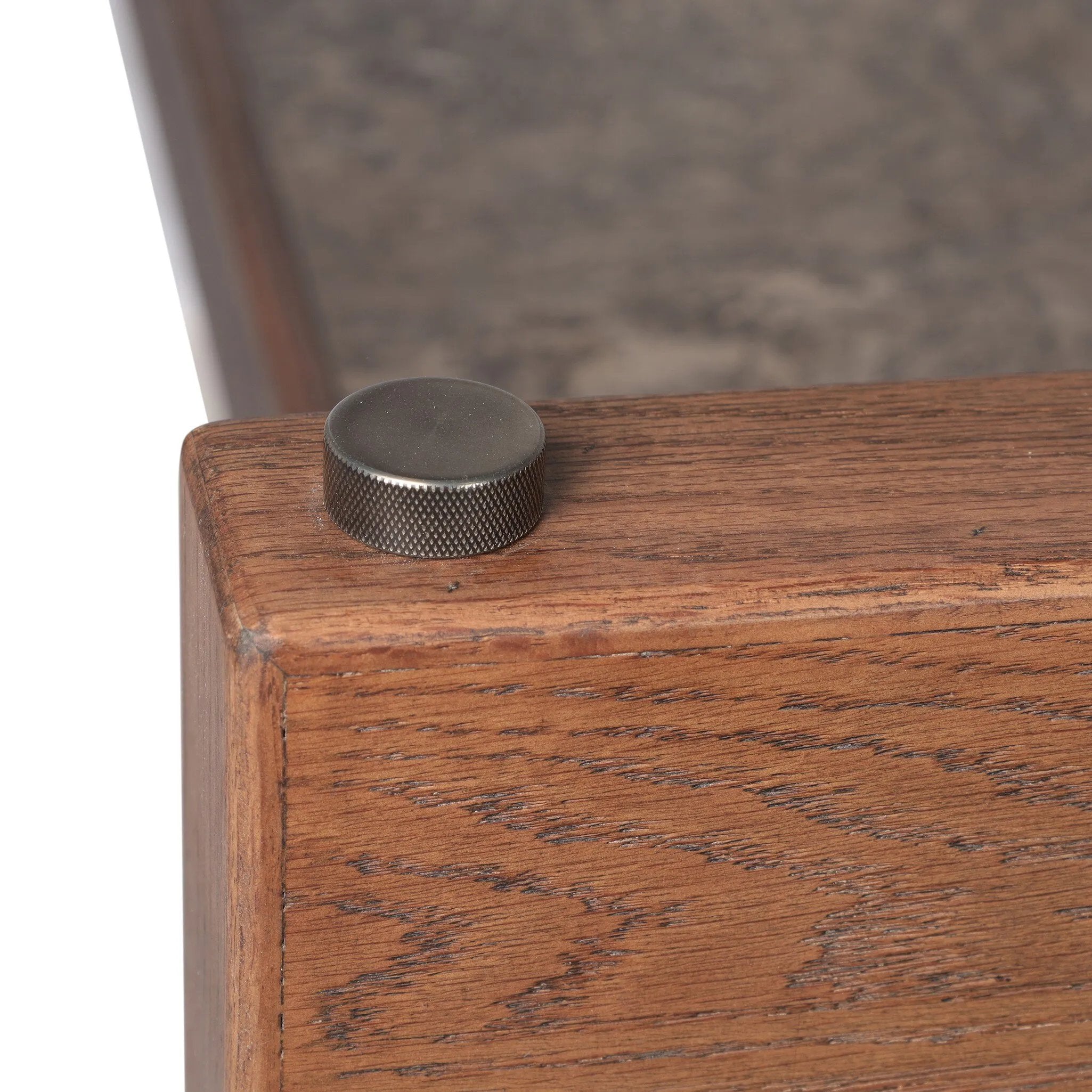 Fun meets flexibility. Two large slabs of warm grey marble, framed in rich oak, join together and sit atop the minimalist plinth bases of this dual-purpose ping pong table. The wooden "net" fastens to the table with custom gunmetal clamps, which can be easily removed for a dining table that seats 12 Amethyst Home provides interior design, new home construction design consulting, vintage area rugs, and lighting in the Charlotte metro area.