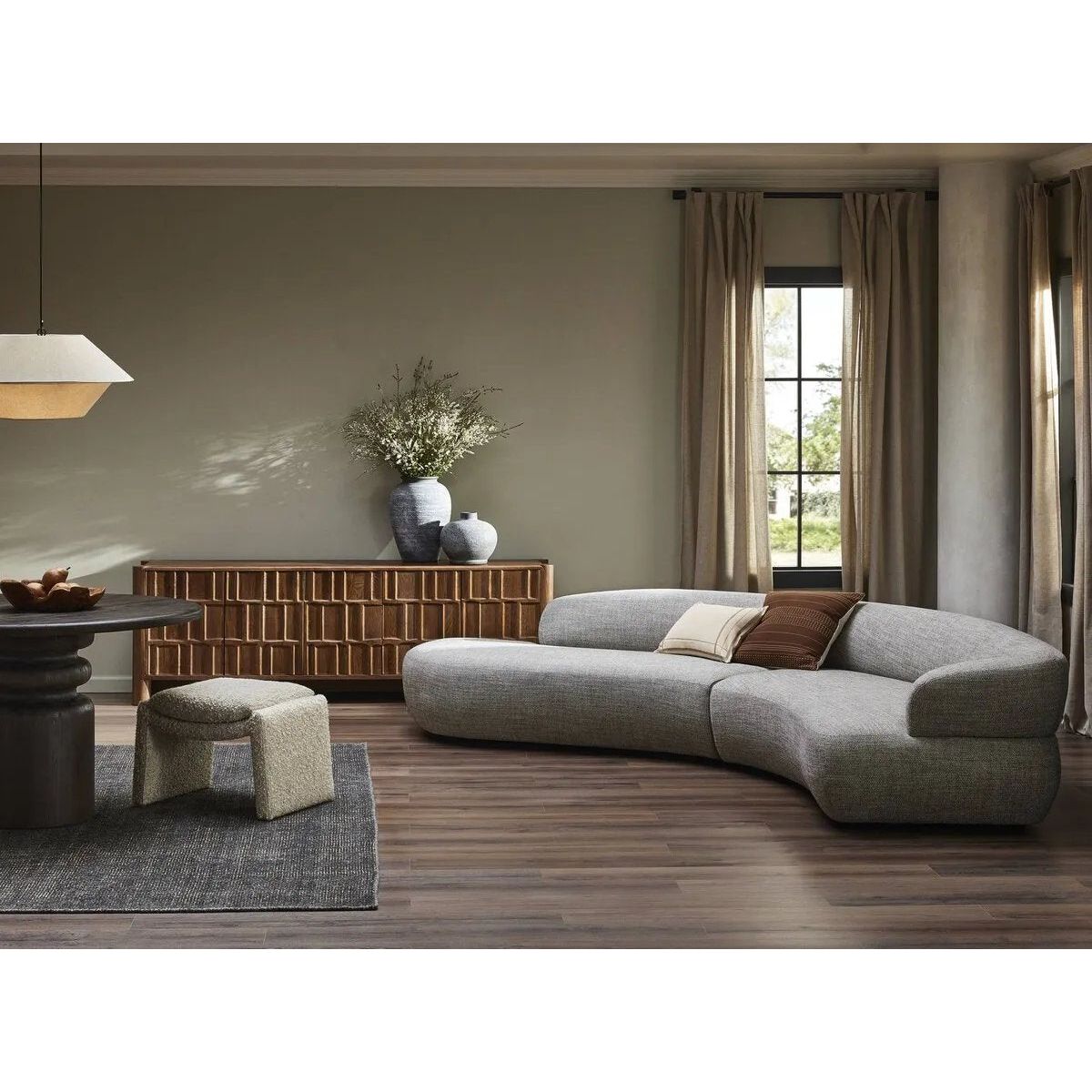 Featuring Belen Thames Coal 2Pc Sectional by Four Hands at Amethyst Home. Transform your living space with the Belen Thames Coal 2 Piece Sectional. This sleek and modern sectional provides ample seating and comfort, perfect for entertaining guests or just relaxing at home. 
Overall Dimensions: 59.0" L x 139.5 " W x 26.0" H
Collection: GraysonColors: Thame. Amethyst Home provides interior design, new home construction design consulting, vintage area rugs, and lighting in the Los Angeles metro area.