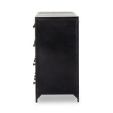 Featuring Belmont Black 12 Drawer Dresser by Four Hands at Amethyst Home. Industrial-inspired, black-finished iron forms a wide and roomy twelve-drawer dresser, with bronzed knobs for contrast.Overall Dimensions: 85.00"w x 19.75"d x 38.50"hWeight : 401.24 lbsMaterials : Iron. Amethyst Home provides interior design, new home construction design consulting, vintage area rugs, and lighting in the Charlotte metro area.