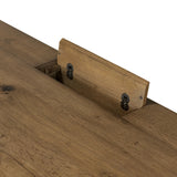 Featuring Bergstrom Warm Natural Oak Veneer Desk by Four Hands at Amethyst Home. Warm up your workspace with this light-finished writing desk of rich character oak. Tapered legs and subtle corner relief details create a simplified look that complements a home office or flex space. Complete with thoughtful touches like built-in cord management, a flip-top outle. Amethyst Home provides interior design, new home construction design consulting, vintage area rugs, and lighting in the Boston metro area.