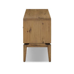 Featuring Bergstrom Warm Natural Oak Veneer Media Console by Four Hands at Amethyst Home. Light, natural oak reflects the New American inspiration behind this storage-driven console of warm, natural oak. Elevated on tapered legs with corner relief accents, its asymmetrical design offers storage for your media needs and more. Overall Dimensions: 84.00"w x 18. Amethyst Home provides interior design, new home construction design consulting, vintage area rugs, and lighting in the Park City metro area.